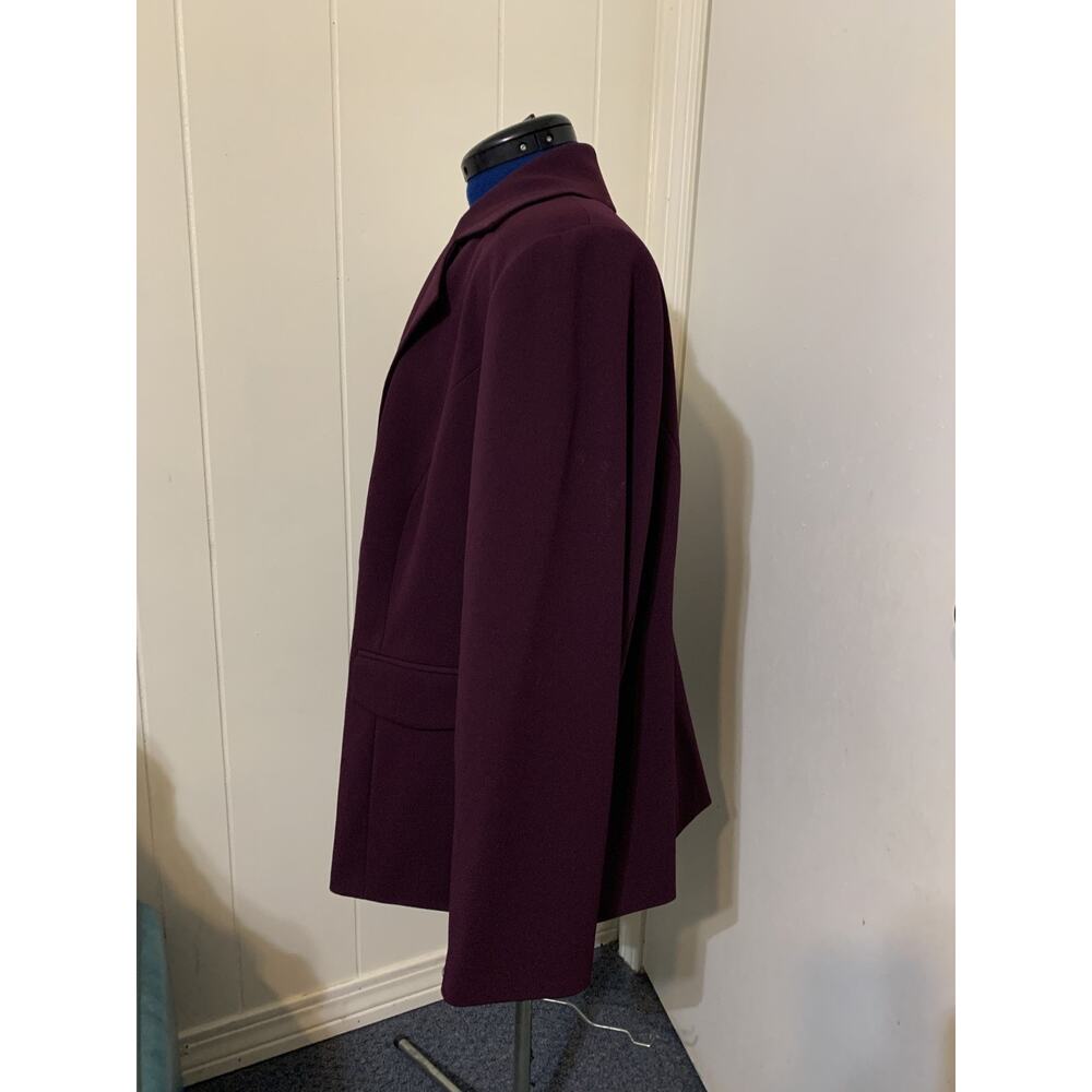 Calvin Klein Eggplant Purple Open Blazer Size 22 Women's Stretch Scuba Knit Work - Picture 2 of 8